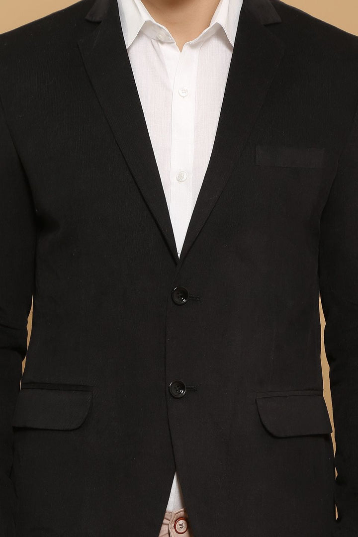 Corduroy Cotton Black Blazer