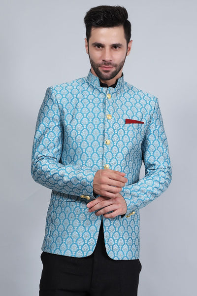 Banarasi Rayon Cotton Blue Blazer