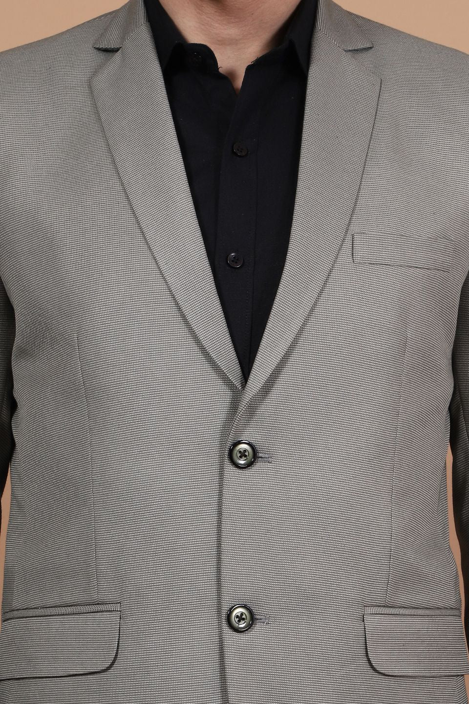 Polyester Cotton Grey Blazer