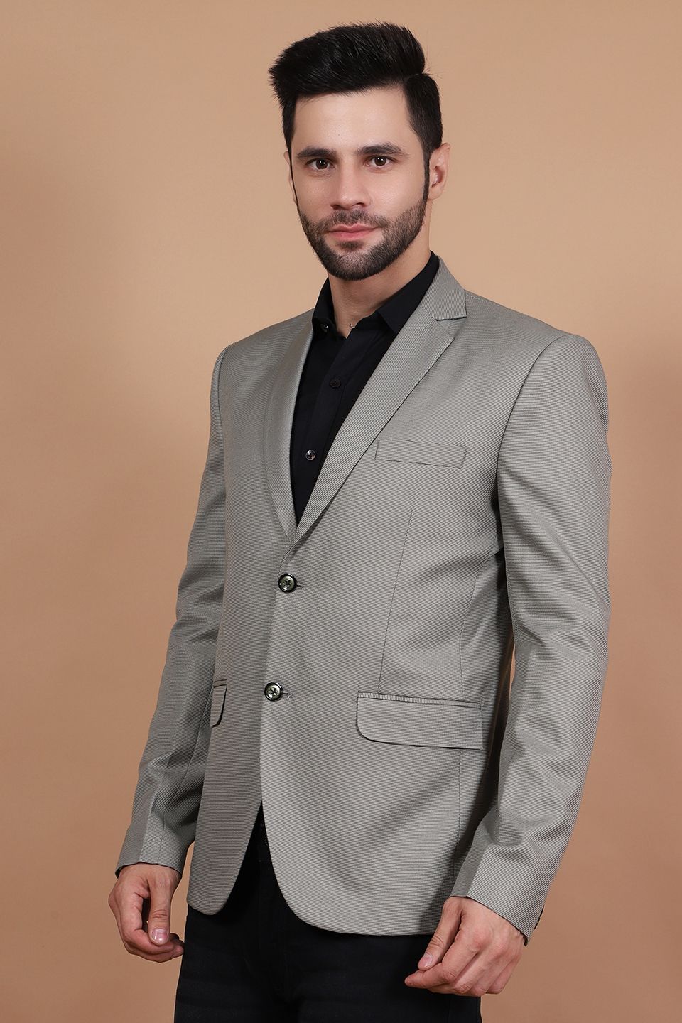 Polyester Cotton Grey Blazer