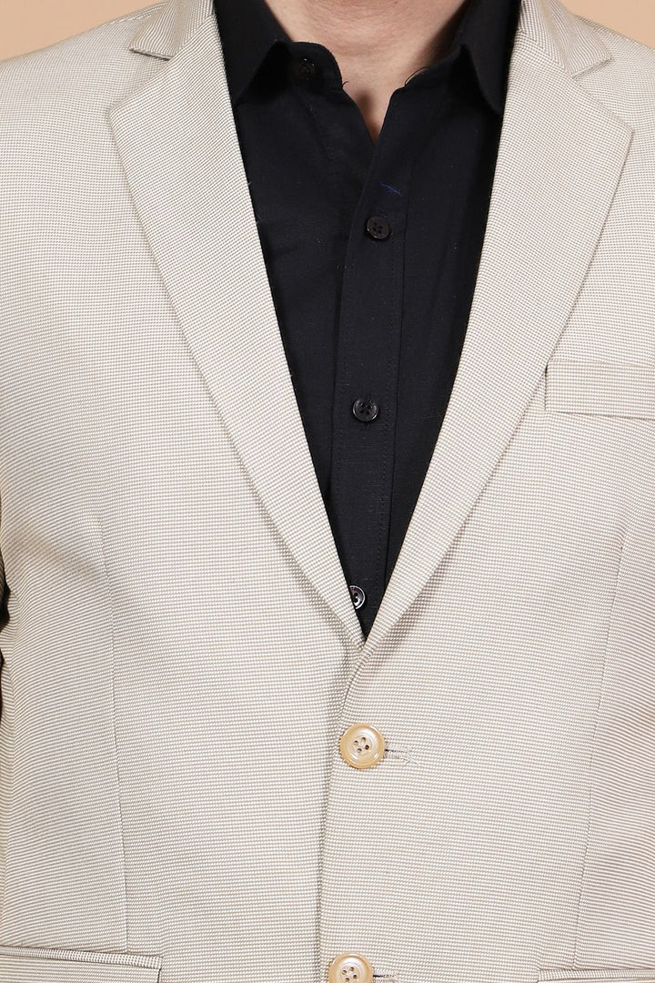 Polyester Cotton Beige Blazer