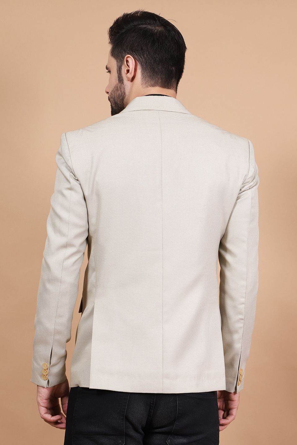 Polyester Cotton Beige Blazer