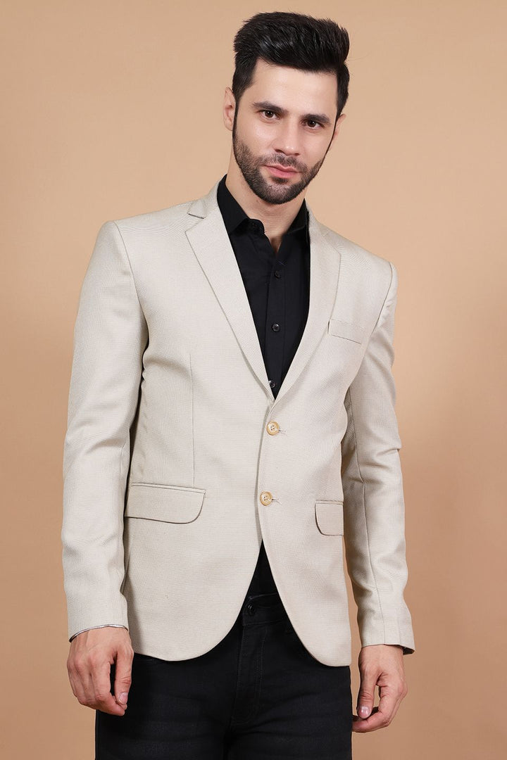 Polyester Cotton Beige Blazer