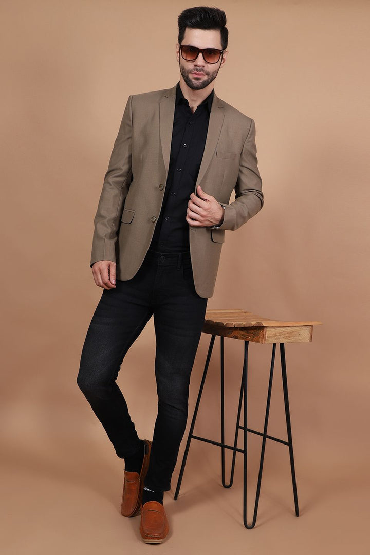 Polyester Cotton Brown Blazer