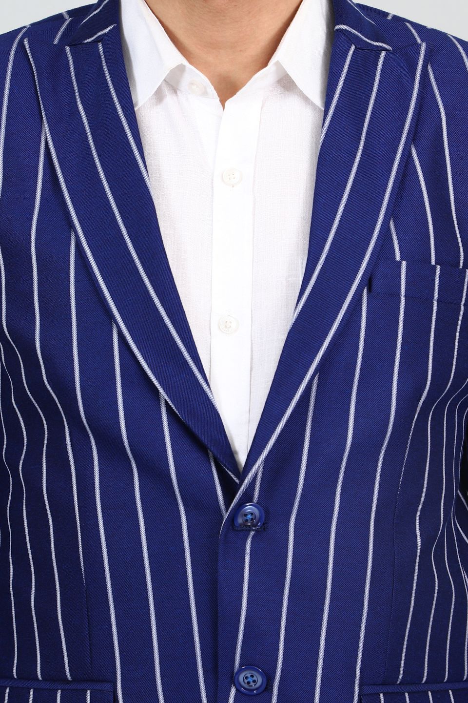 Polyester Cotton Blue Blazer