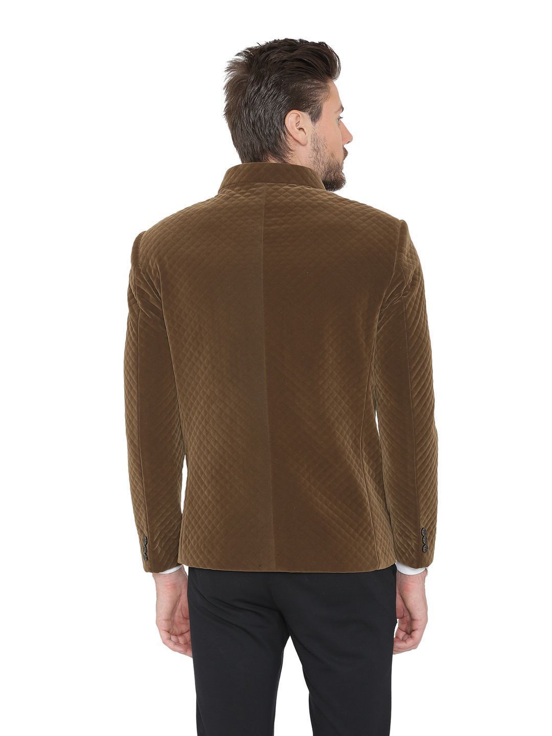 Bonded Velvet Brown Bandhgala