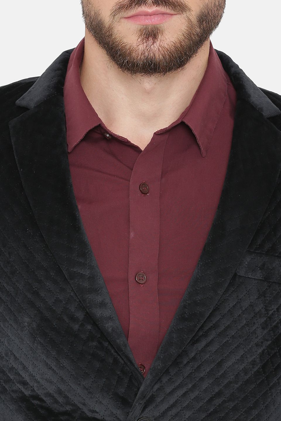 Bonded Velvet Black Blazer