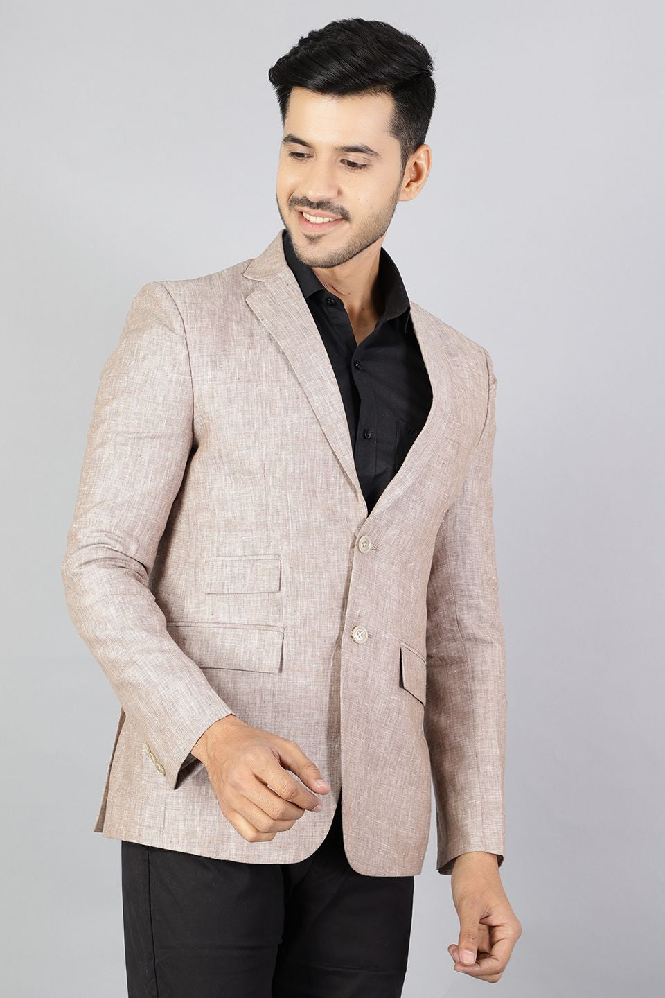 100% Pure Linen Brown Blazer