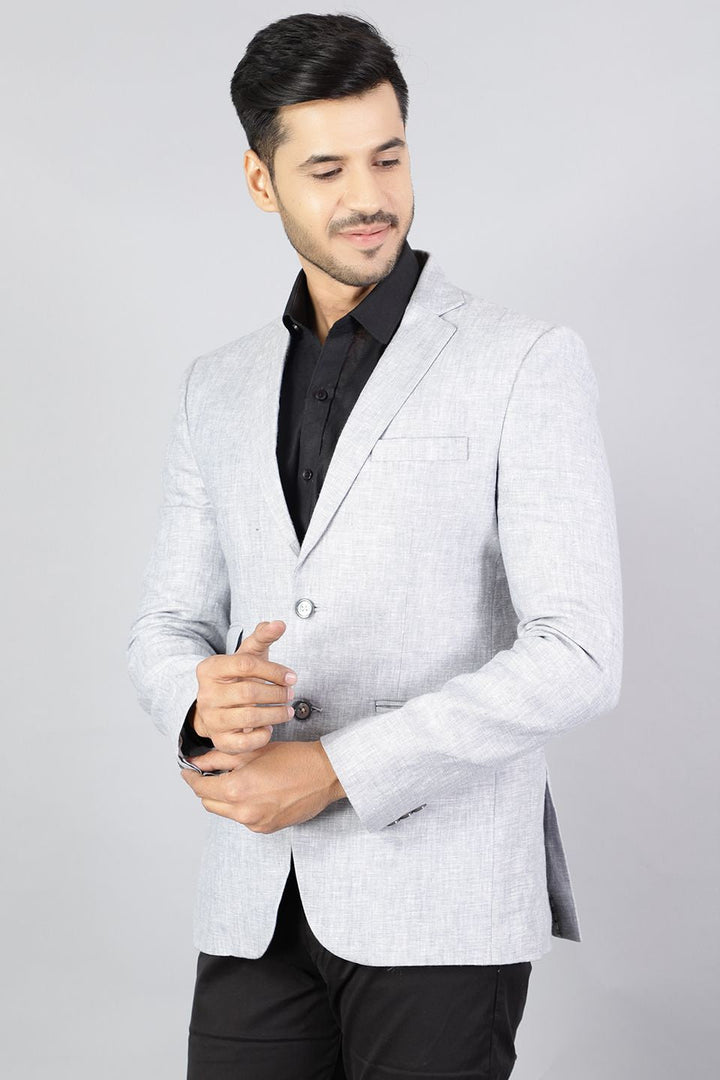 100% Pure Linen Silver Blazer