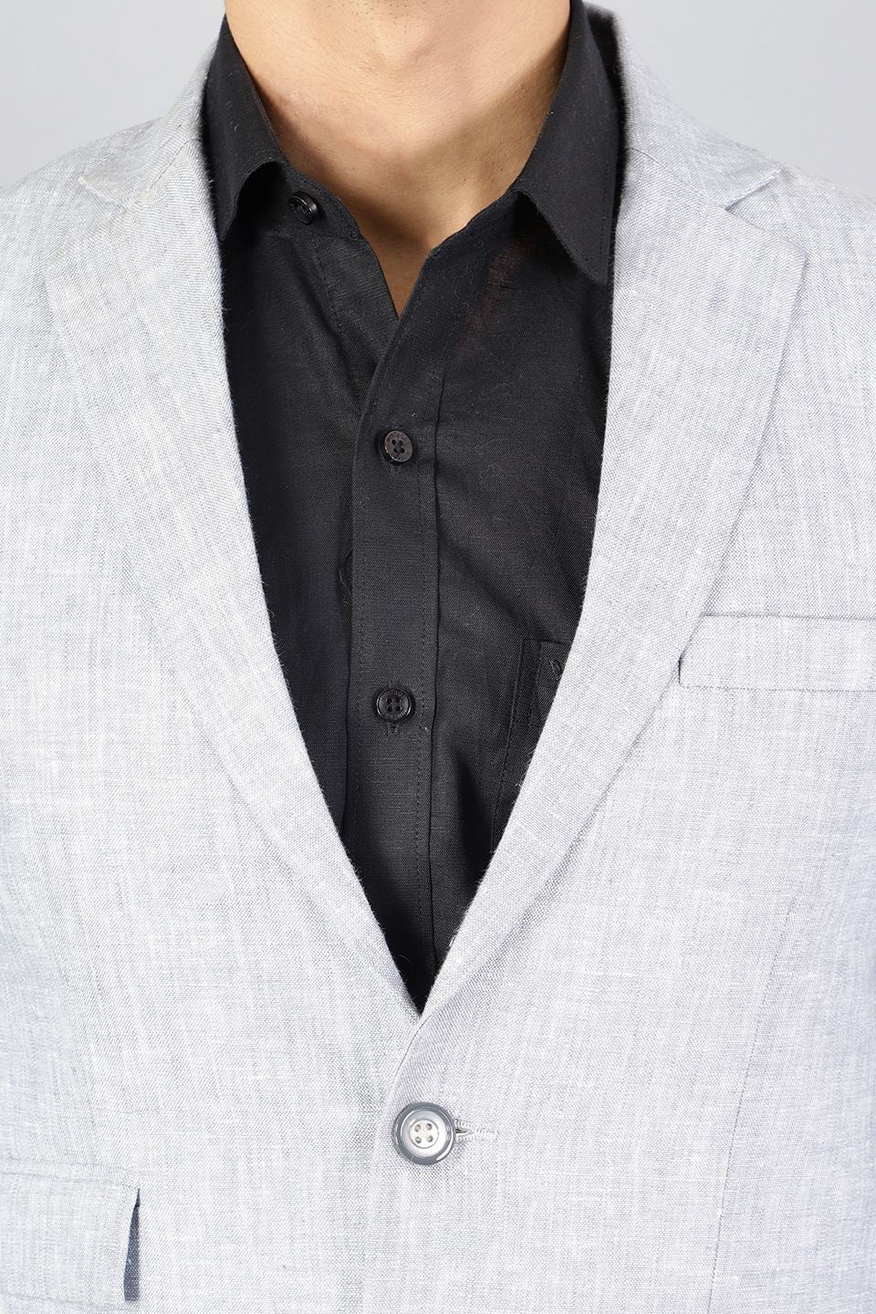 100% Pure Linen Silver Blazer