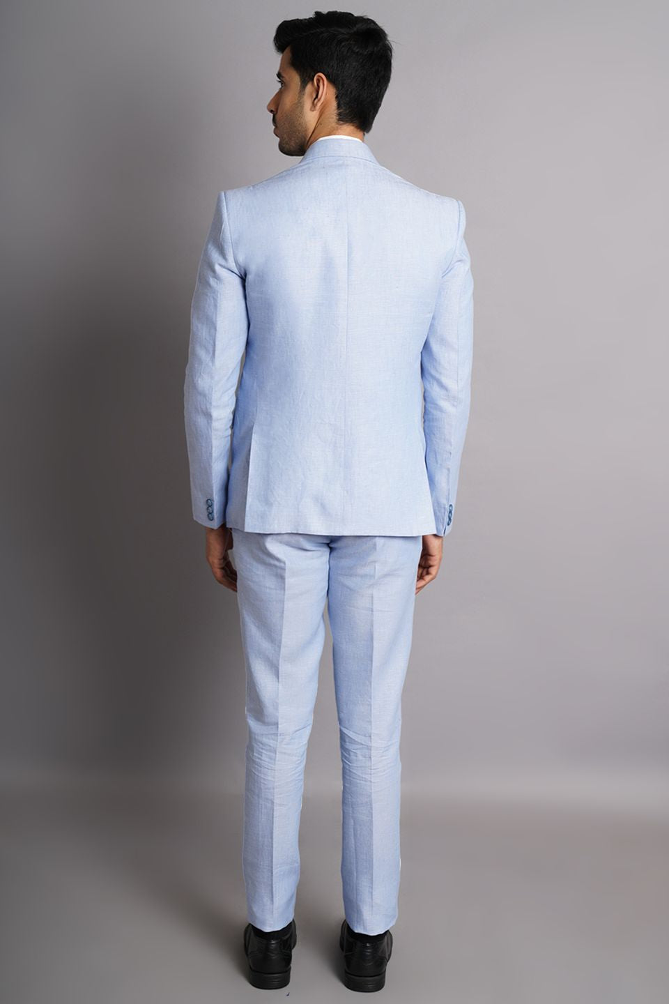 Pure Linen Sky Blue  Suit