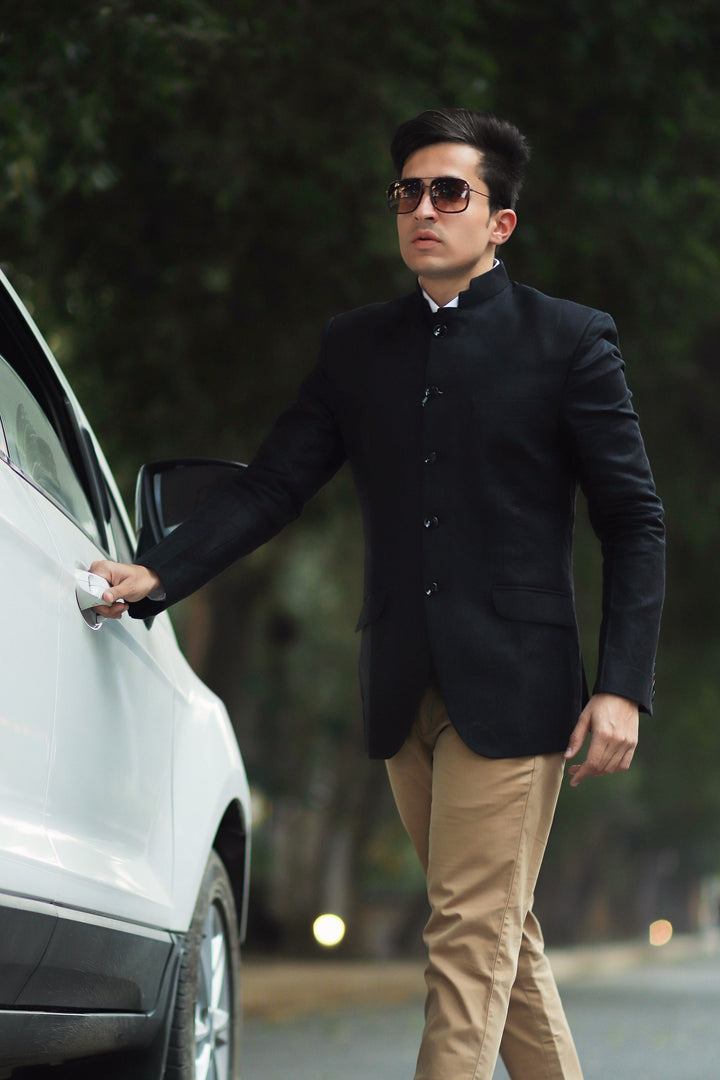 100% Linen Black Blazer Coat Jacket