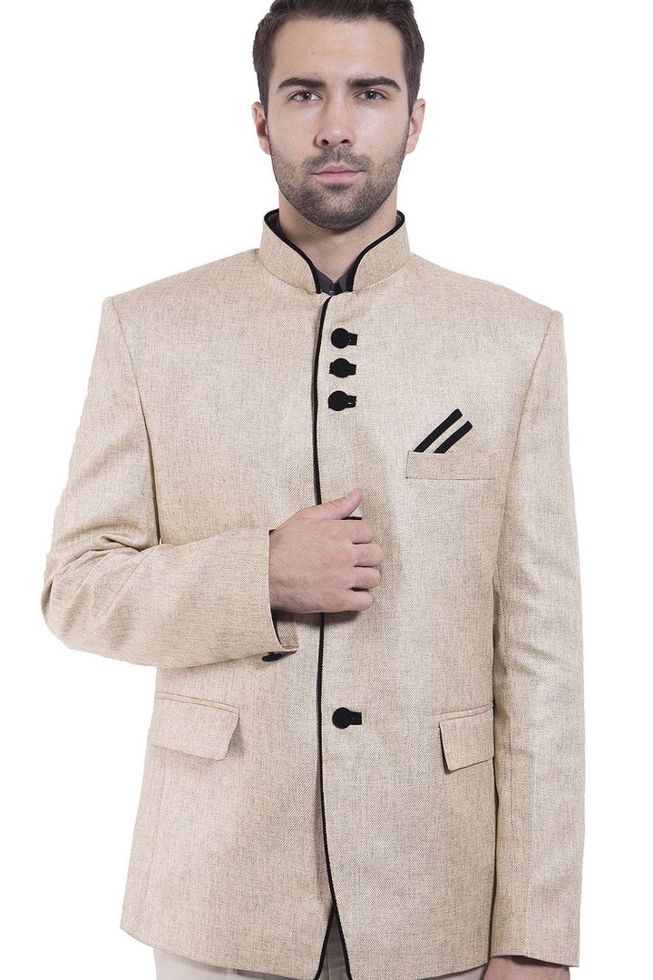 Rayon Beige Bandhgala