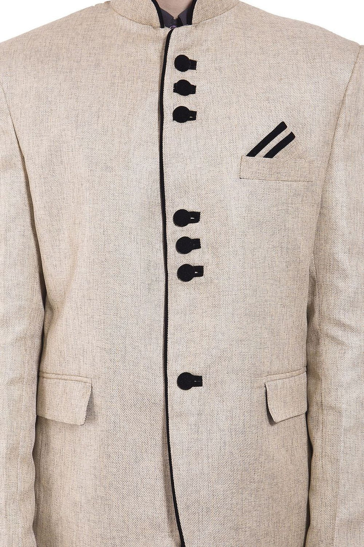 Rayon Beige Bandhgala