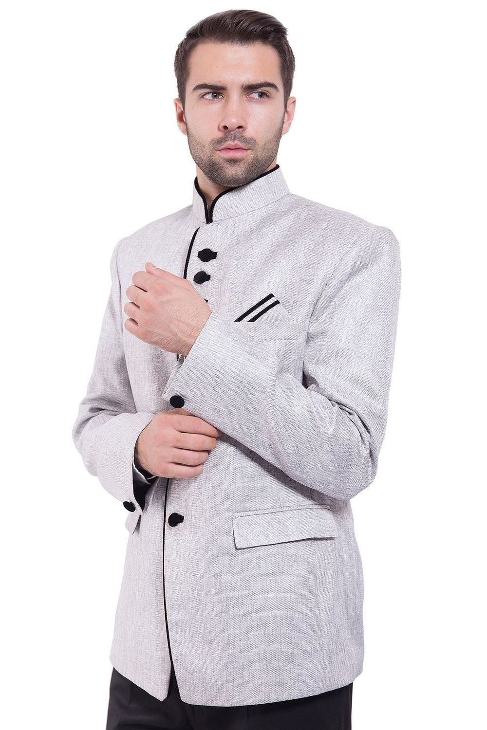 Rayon Silver Bandhgala