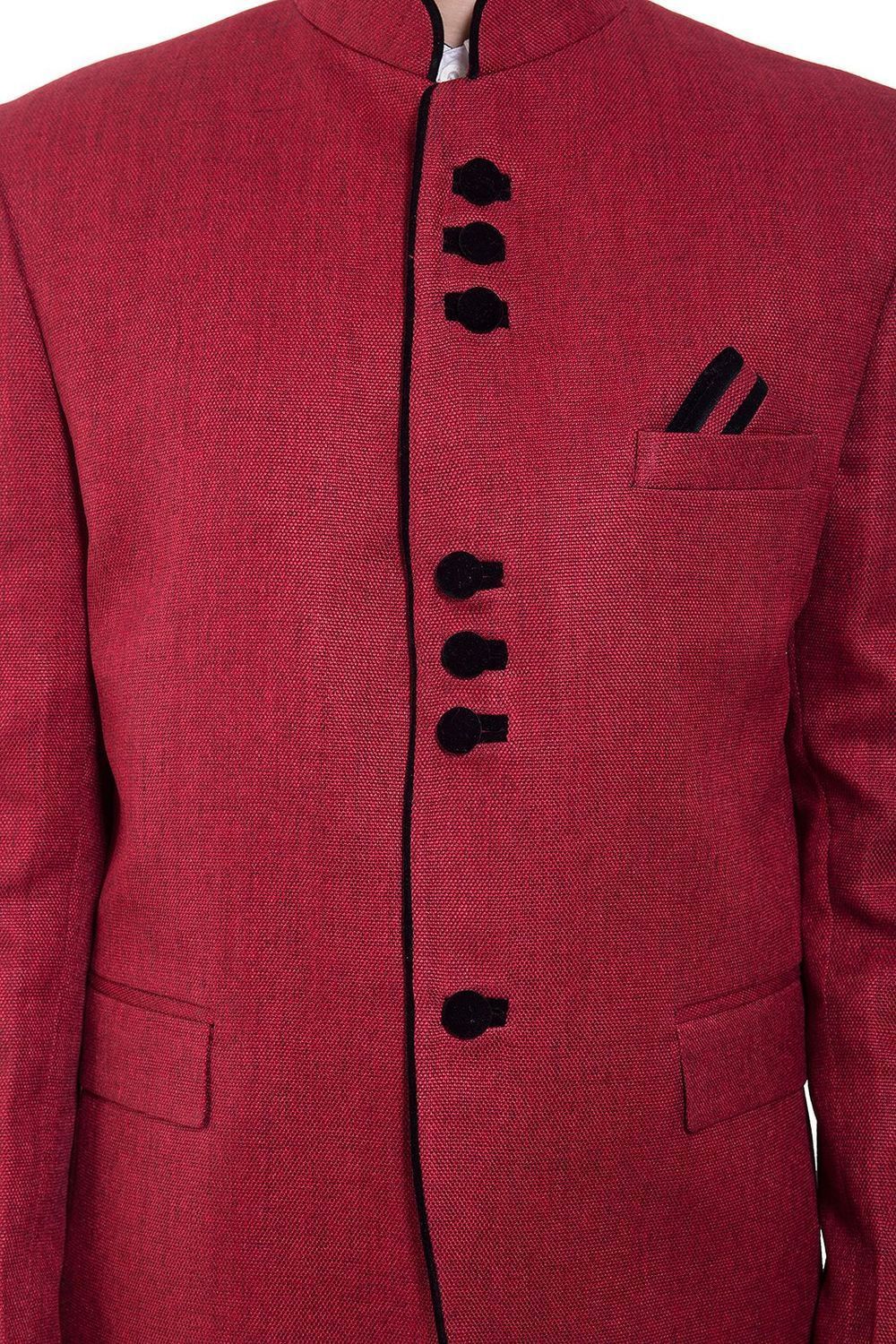 Rayon Red Bandhgala