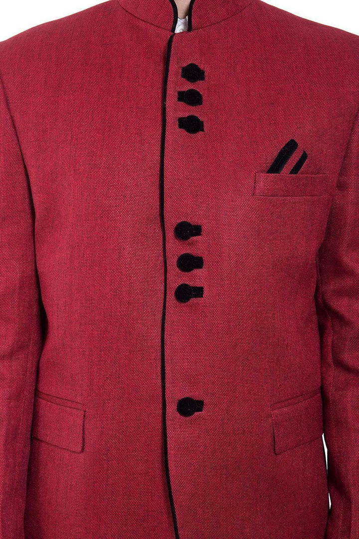 Rayon Red Bandhgala