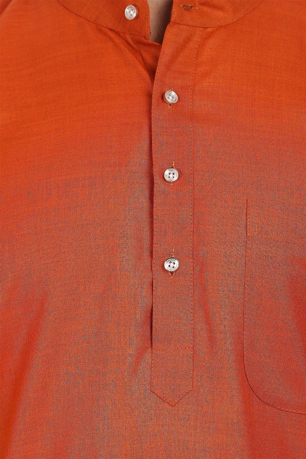 Cotton Silk Red Kurta Pyjama