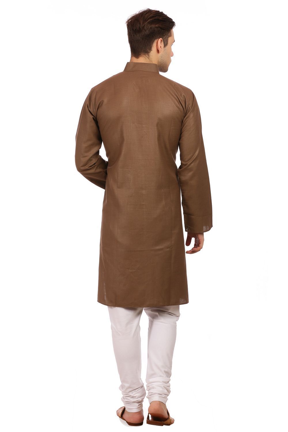 Cotton Silk Brown Kurta Pyjama