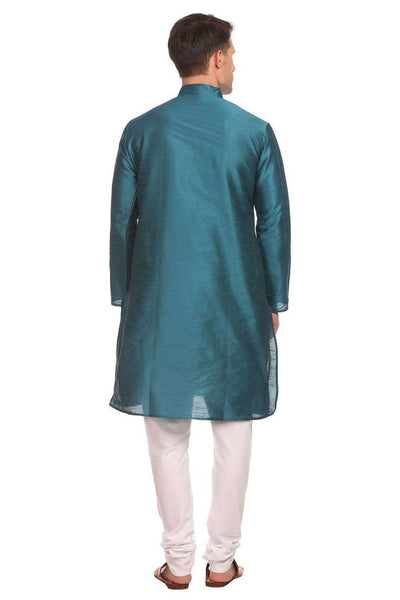 Banarasi Art Silk Green Kurta Pyjama