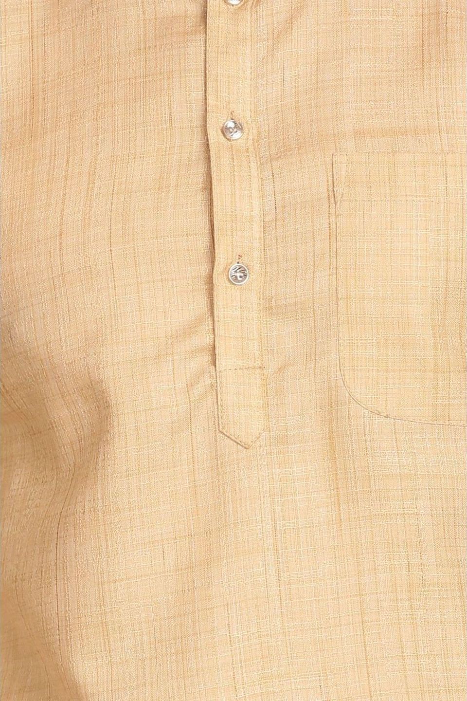 Poly-Cotton Beige Kurta Pyjama