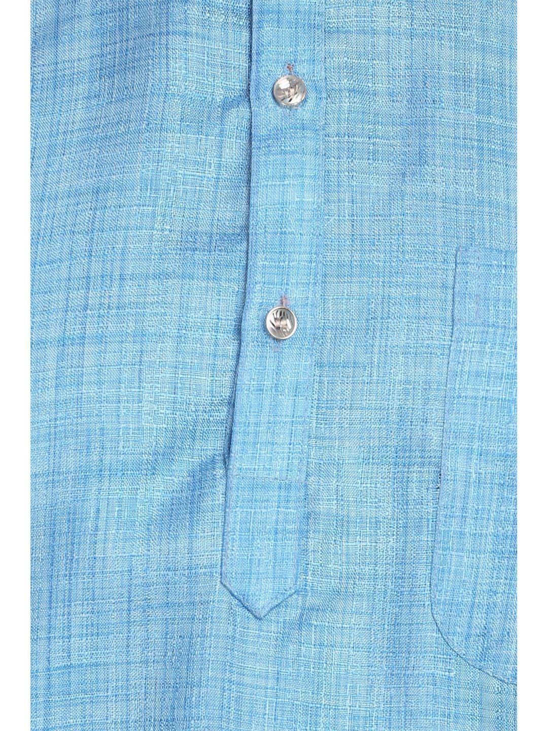 Poly-Cotton Blue Kurta Pyjama