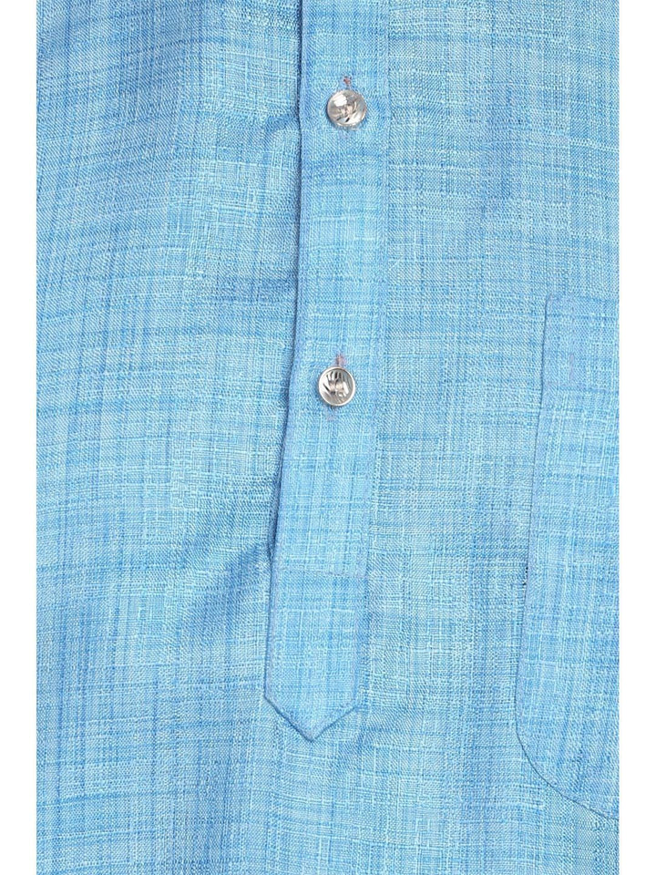 Poly-Cotton Blue Kurta Pyjama