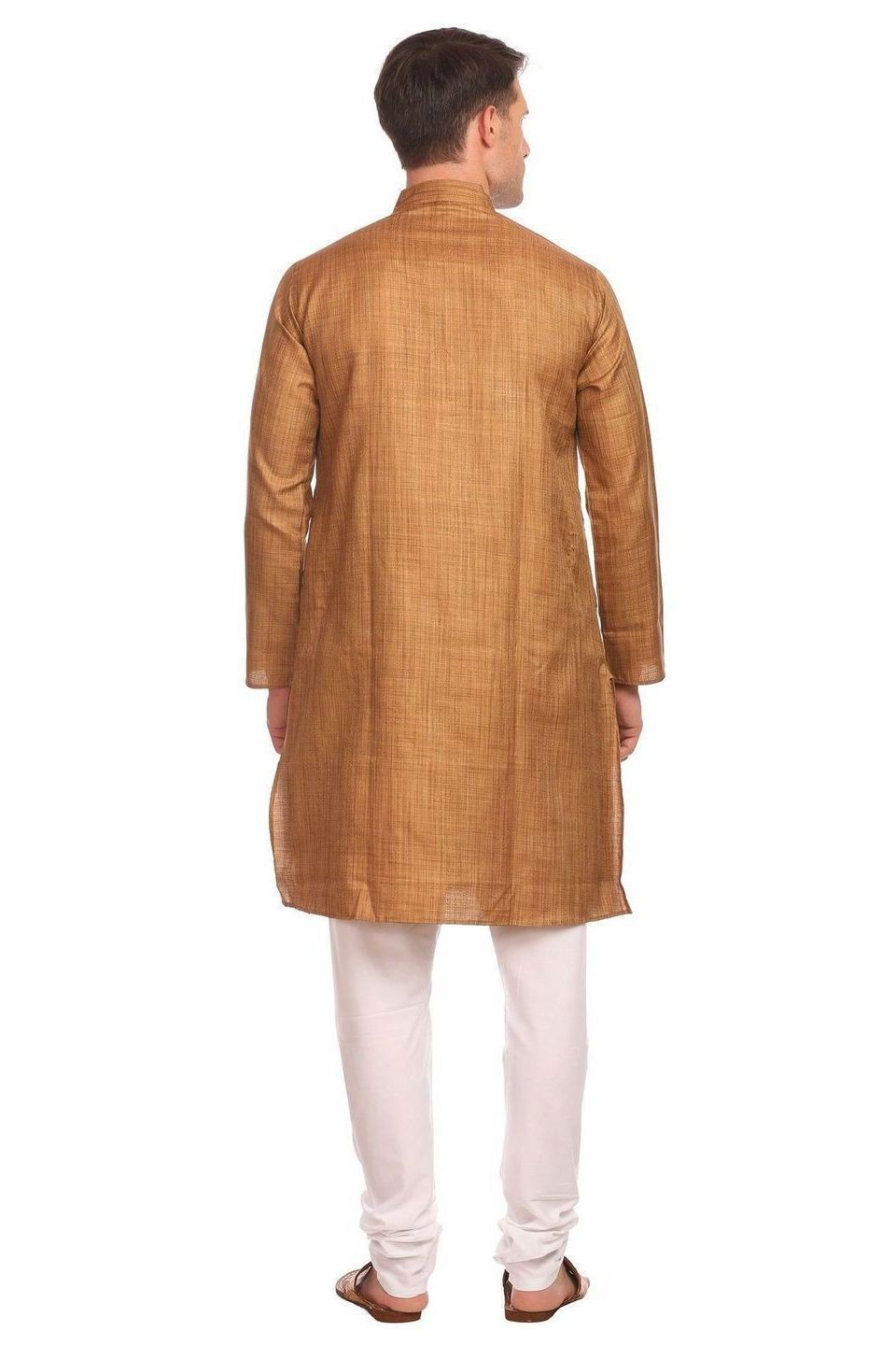 Poly-Cotton Brown Kurta Pyjama