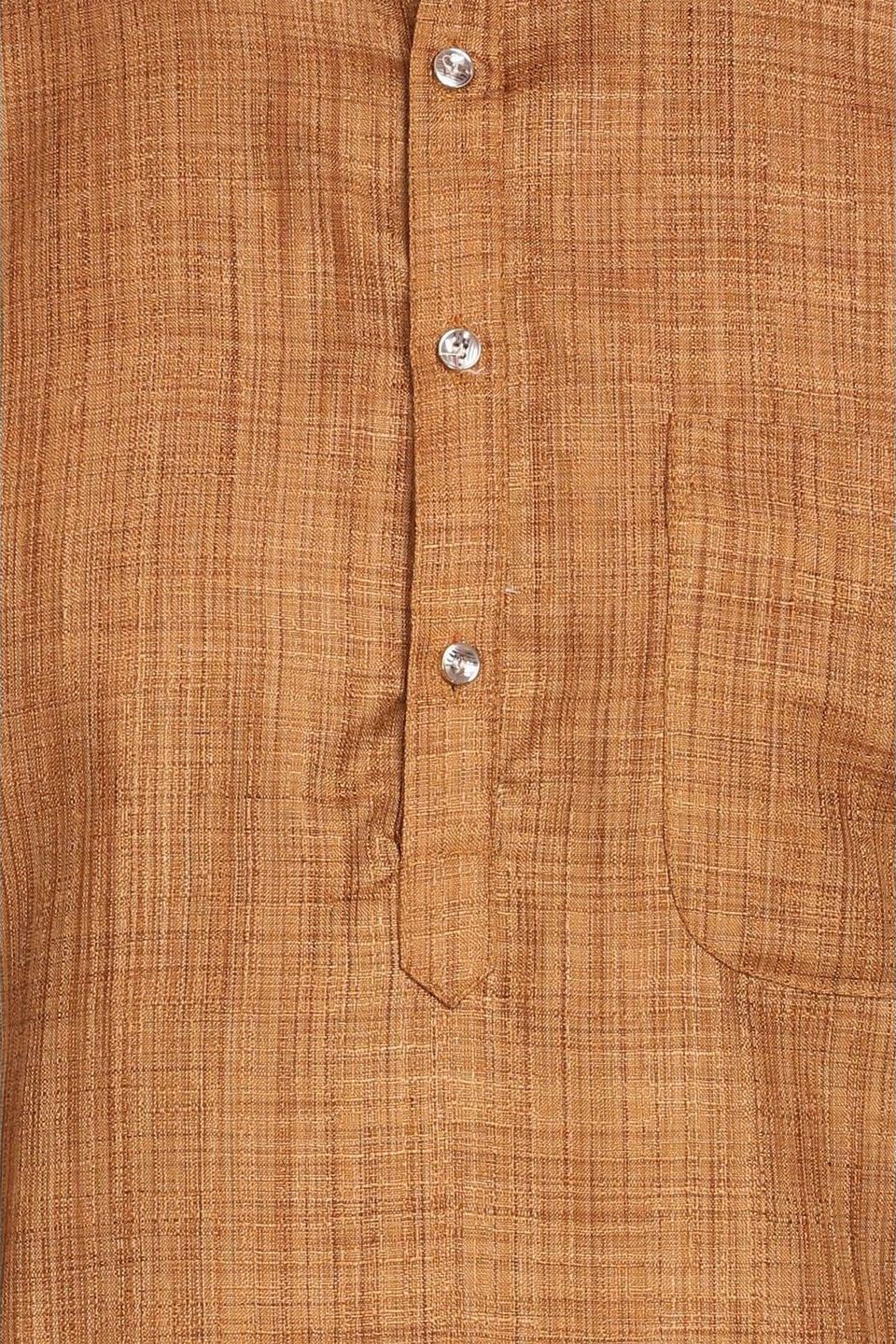 Poly-Cotton Brown Kurta Pyjama