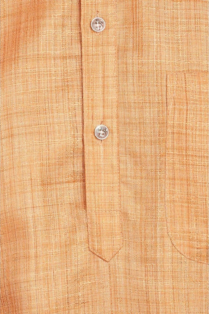 Poly-Cotton Orange Kurta Pyjama