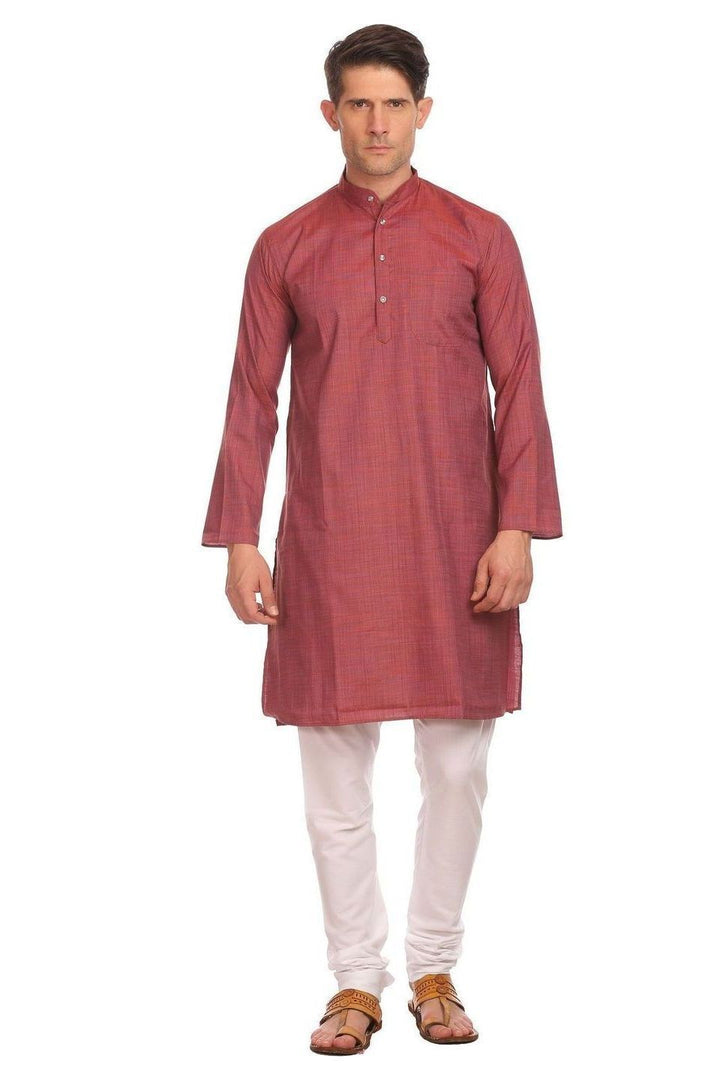 Handloom Poly-Cotton Purple Kurta Pyjama