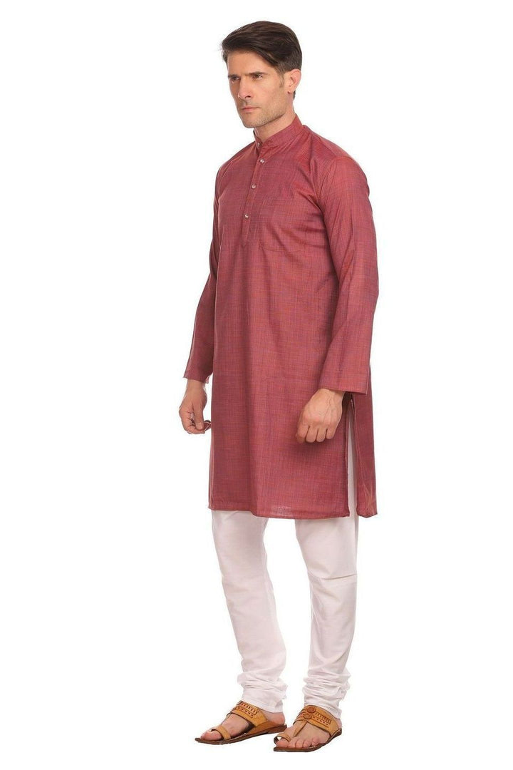 Handloom Poly-Cotton Purple Kurta Pyjama