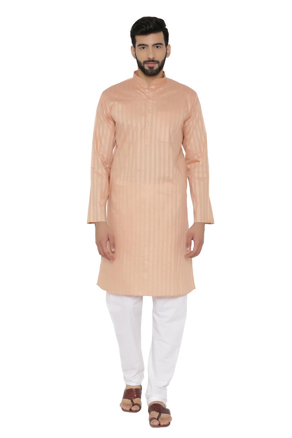 100% Cotton Orange Kurta Pyjama
