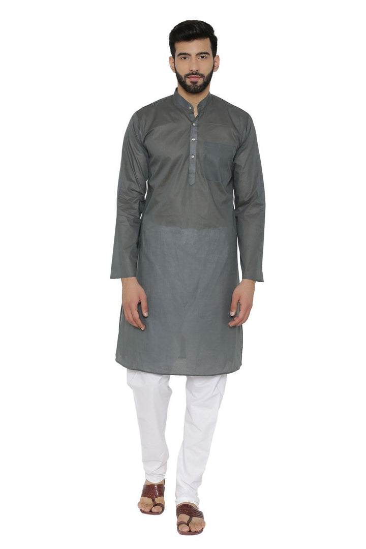 100% Cotton Grey Kurta Pyjama
