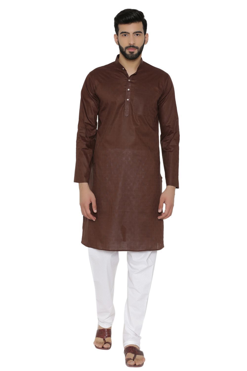 100% Cotton Brown Kurta Pyjama
