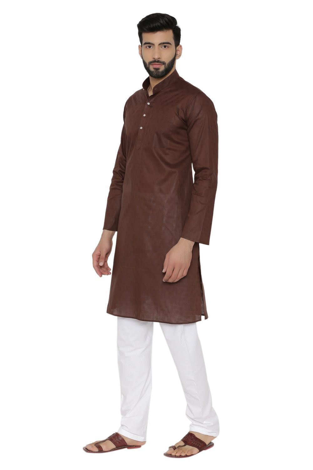 100% Cotton Brown Kurta Pyjama