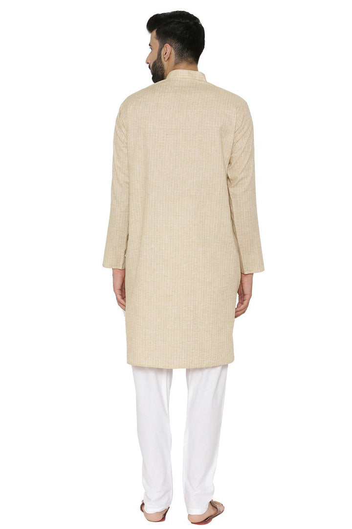 Linen Cotton Rich Yellow Kurta Pyjama
