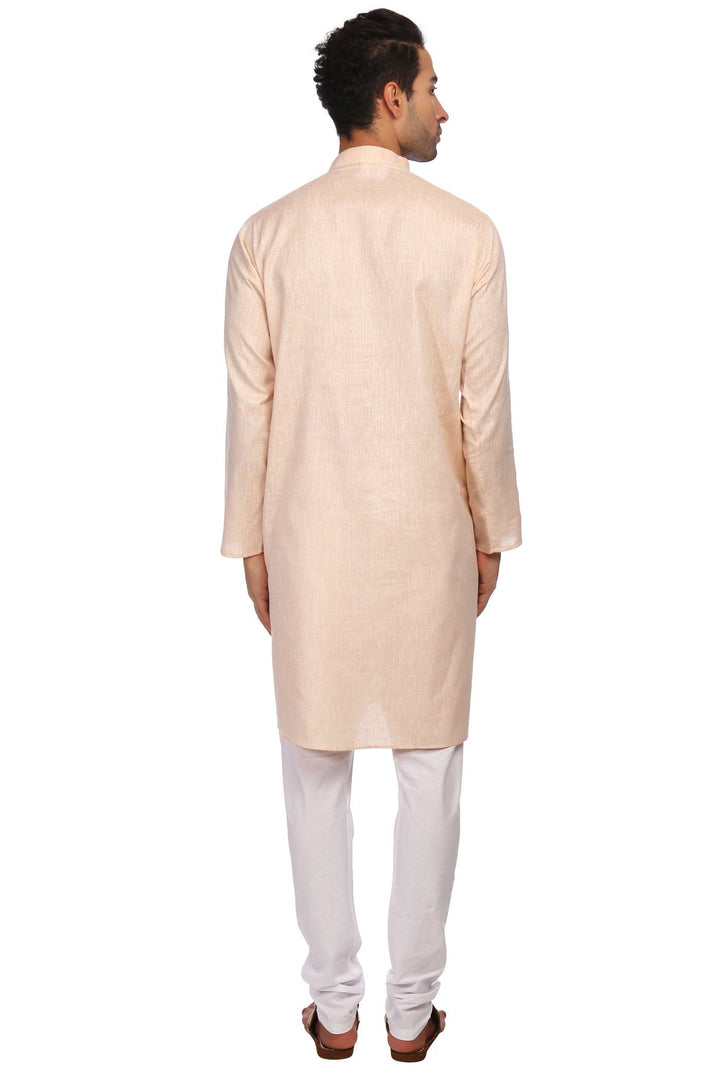 Cotton Orange Kurta Pyjama