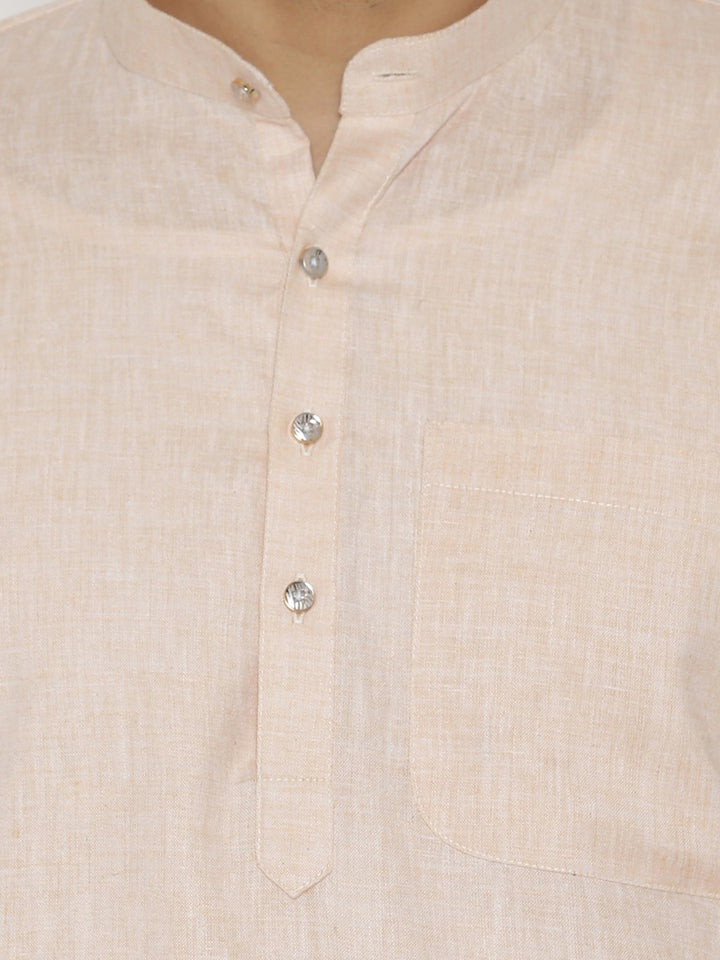 Cotton Orange Kurta Pyjama