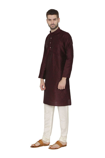 Banarasi Art Silk Brown Kurta Pajama