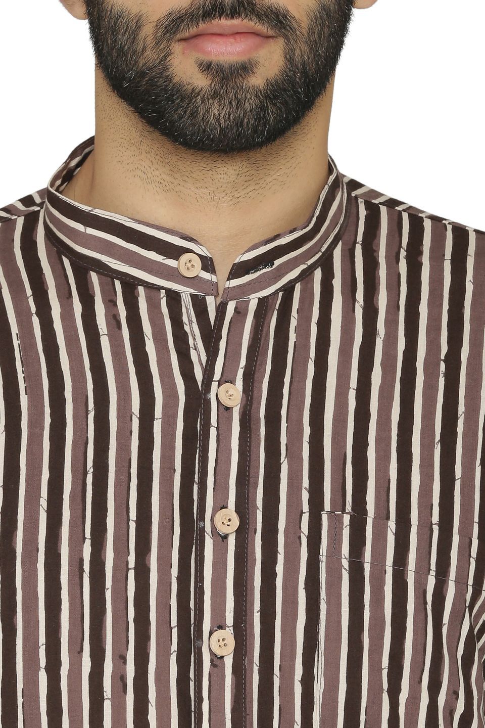 100% Jaipur Cotton Brown Long Indian Kurta