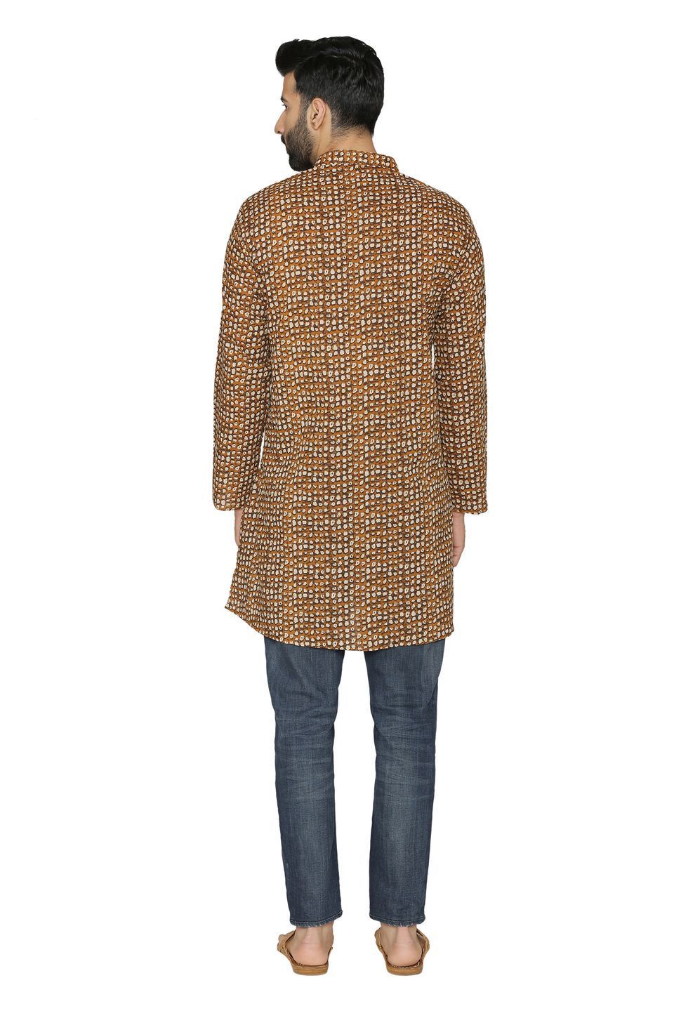 100% Cotton Yellow Long Indian Kurta