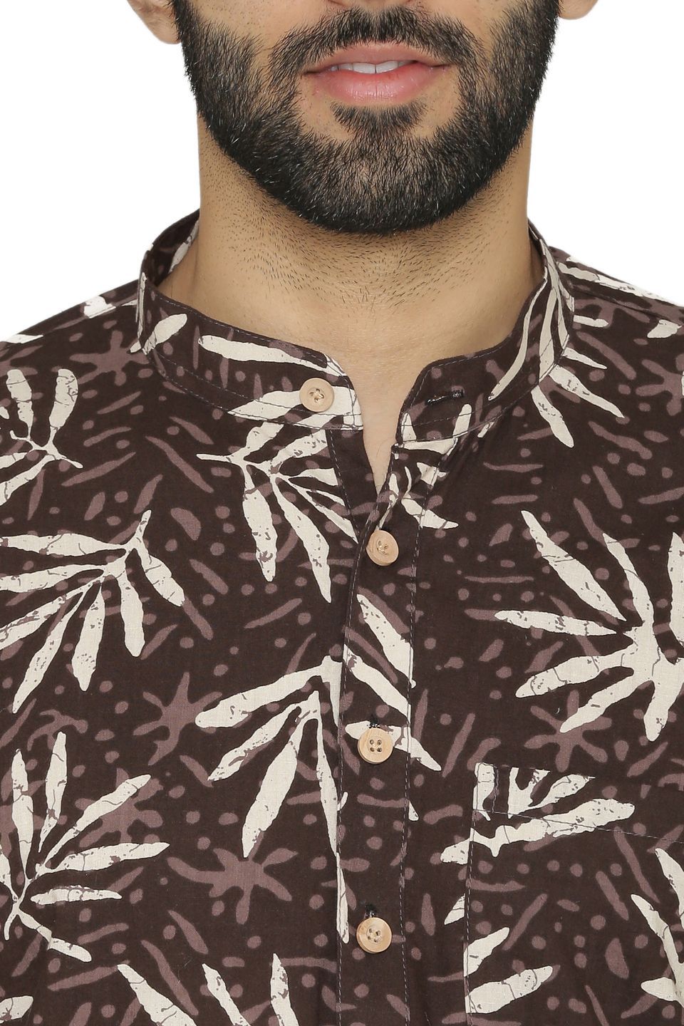 100% Jaipur Cotton Brown Long Indian Kurta