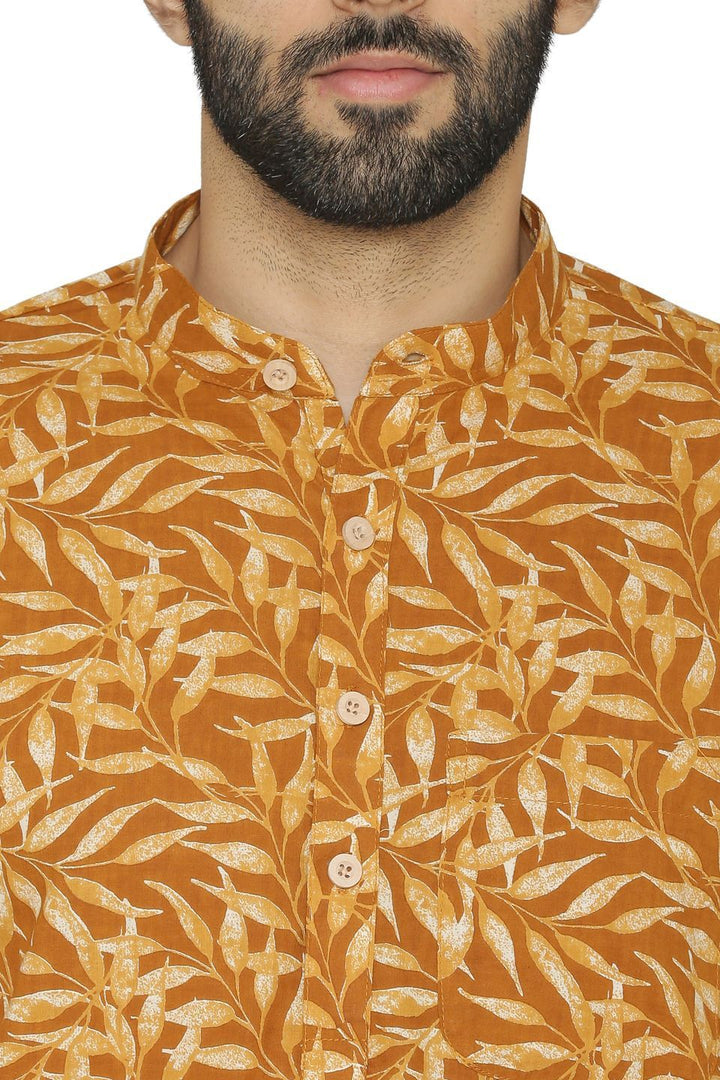 100% Cotton Yellow Long Indian Kurta