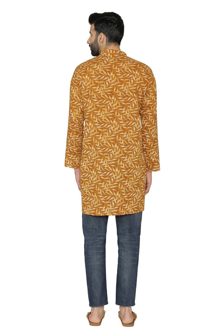 100% Cotton Yellow Long Indian Kurta