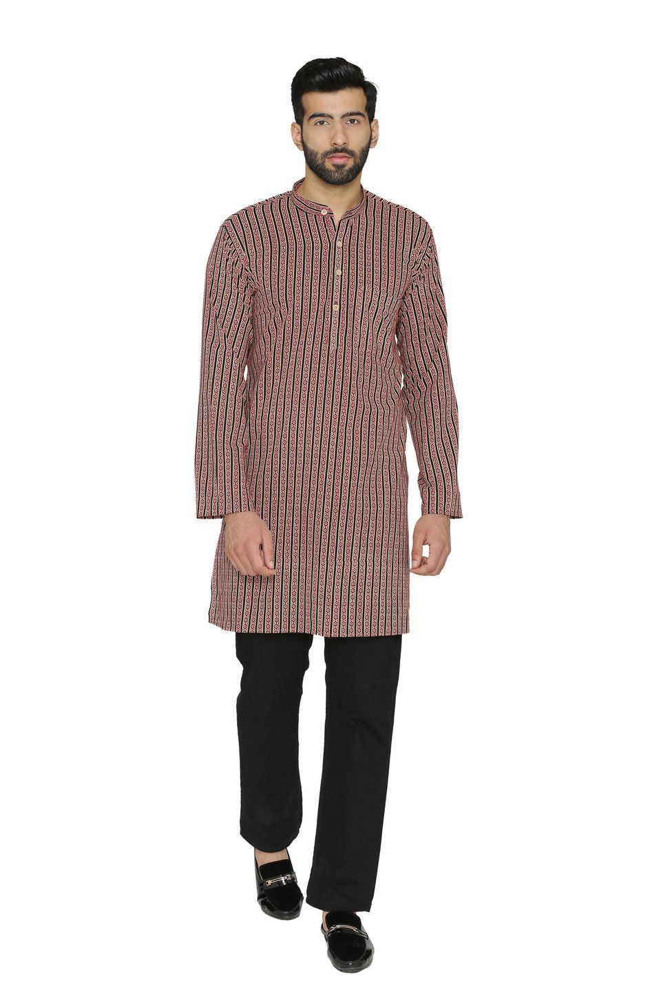 100% Jaipur Cotton Multicoloured Long Indian Kurta