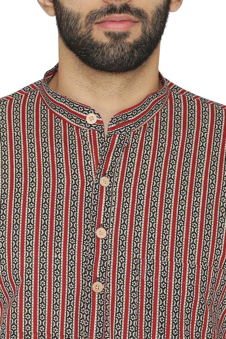 100% Jaipur Cotton Multicoloured Long Indian Kurta