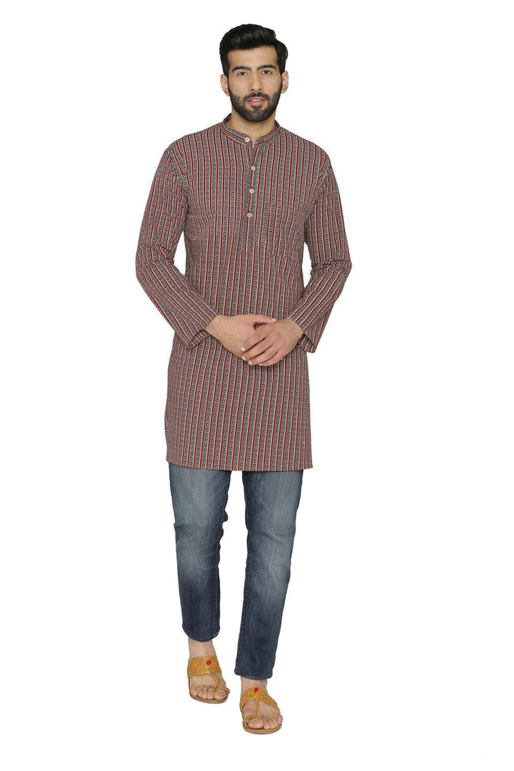 100% Jaipur Cotton Multicoloured Long Indian Kurta