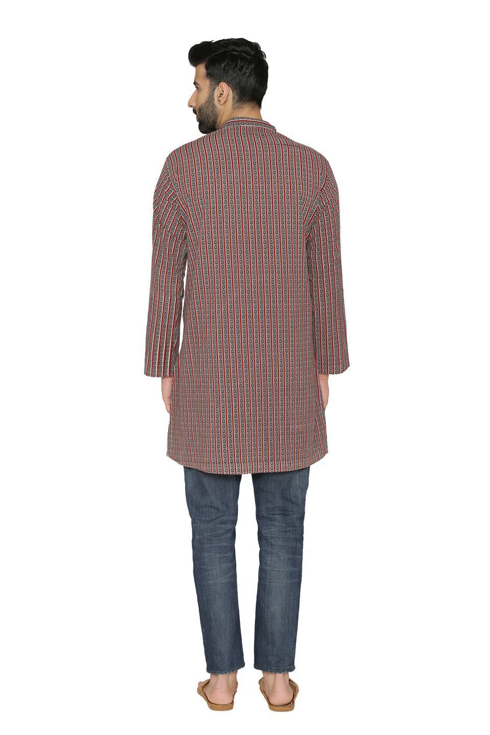 100% Jaipur Cotton Multicoloured Long Indian Kurta