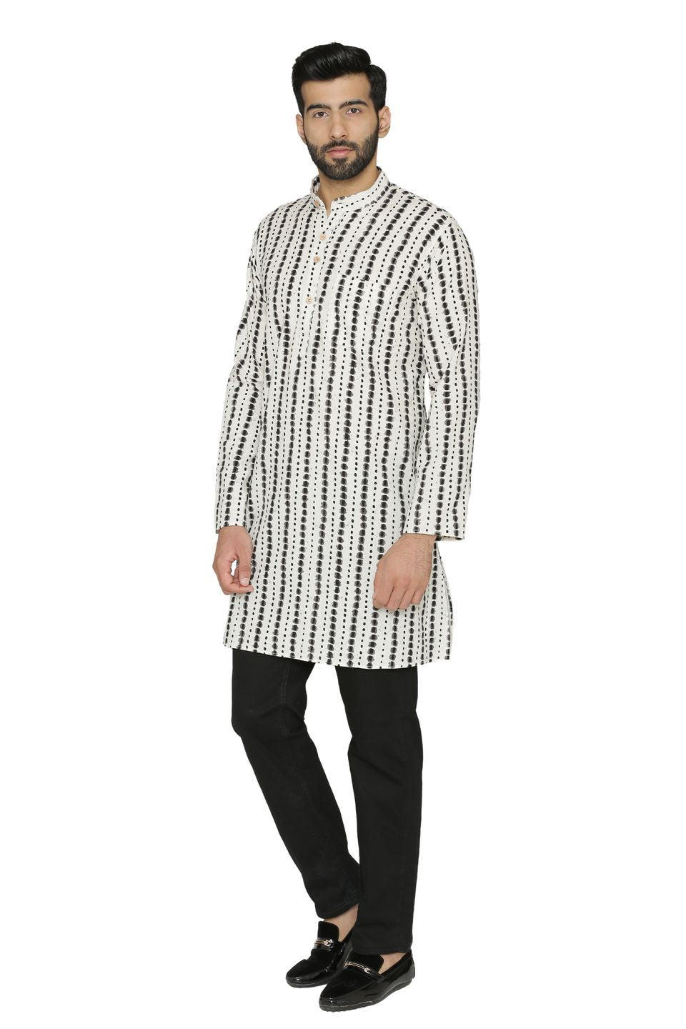 100% Jaipur Cotton White Long Indian Kurta